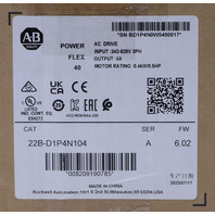 * ALLEN BRADLEY 22B-D1P4N104 SER A POWERFLEX 40 VARIABLE FREQUENCY DRIVE