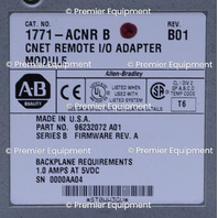 * ALLEN BRADLEY 1771-ACNR SER B CNET REMOTE I/O ADAPTER MODULE