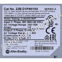 * ALLEN BRADLEY 22B-D1P4N104 SER A POWERFLEX 40 VARIABLE FREQUENCY DRIVE