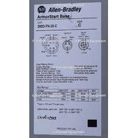 * ALLEN BRADLEY 284D-FHD7P6Z-25-CR /C DRIVE 280D-FN-25-C ARMORSTART BASE