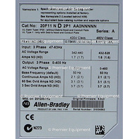 * ALLEN BRADLEY 20F11ND2P1AA0NNNNN /A POWERFLEX 753 AC DRIVE **READ**