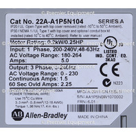 * ALLEN BRADLEY 22A-A1P5N104 SERIES A VARIABLE FREQUENCY DRIVE