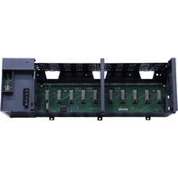 * ALLEN BRADLEY SLC 500 1746-A10 SER B 10-SLOT RACK WITH SLC500 1746-P2 SER C POWER SUPPLY
