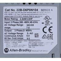 * ALLEN BRADLEY 22B-D6P0N104 SERIES A VARIABLE FREQUENCY DRIVE *READ*