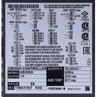 * YOKOGAWA US1000-11 US1000 ENHANCED SINGLE LOOP CONTROLLER