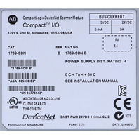* ALLEN BRADLEY 1769-SDN SER B COMPACTLOGIX DEVICENET SCANNER MODULE