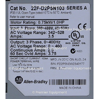 * ALLEN BRADLEY 22F-D2P5N103 POWERFLEX 4M 1.0 HP DRIVE
