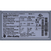 * ALLEN BRADLEY 20AD3P4A0AYNNNC0 /A POWERFLEX 70 AC DRIVE