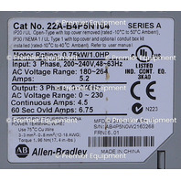 * ALLEN BRADLEY 22A-B4P5N104 /A POWERFLEX 4 AC DRIVE 1 HP