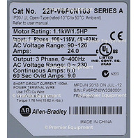 * ALLEN BRADLEY 22F-V6P0N103 /A POWERFLEX 4M ADJUSTABLE FREQUENCY AC DRIVE