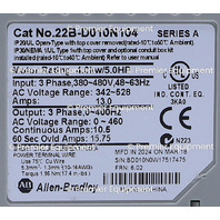 * ALLEN BRADLEY 22B-D010N104 /A AC DRIVE POWERFLEX 40 5 HP