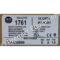 * SURPLUS ALLEN BRADLEY 1761-L32BBB /E FRN 1.0 MICROLOGIX 1000 32 POINT CONTROLLER