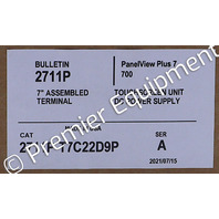 * ALLEN BRADLEY 2711P-T7C22D9P SER A PERFORMANCE PANELVIEW PLUS 7 OPERATOR INTERFACE 