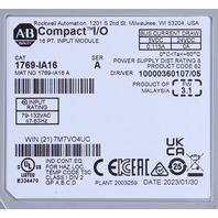 * ALLEN BRADLEY 1769-IA16 SER A COMPACT I/O 16 PT INPUT MODULE