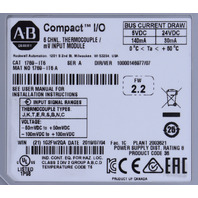 * ALLEN BRADLEY 1769-IT6 SER A 6 COMPACT I/O CHANNEL THERMOCOUPLE mV INPUT MODULE