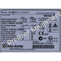 * ALLEN BRADLEY 20BD052A5AYNANC0 SER B POWERFLEX 700 40 HP AC DRIVE