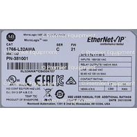 * ALLEN BRADLEY 1766-L32AWA SER C FW21 MICROLOGIX 1400 CONTROLLER