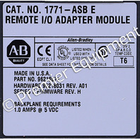 * SURPUS ALLEN BRADLEY 1771-ASB SER E REMOTE I/O ADAPTER MODULE