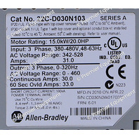 * ALLEN BRADLEY 22C-D030N103 SER A POWERFLEX 400 20HP AC DRIVE *READ*