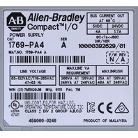 * ALLEN BRADLEY 1769-PA4 SER A COMPACTLOGIX COMPACT I/O POWER SUPPLY *READ*