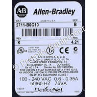 * ALLEN BRADLEY 2711-B6C10 SER B REV K FRN 4.21 PANELVIEW 600 OPERATOR TERMINAL 