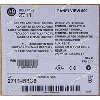 * ALLEN BRADLEY 2711-B6C9 SER B REV B FRN 3.13 PANELVIEW 600 OPERATOR TERMINAL 