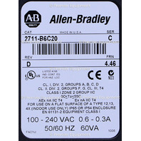 * ALLEN BRADLEY 2711-B6C20 SER C REV D FRN 4.46 PANELVIEW 600 OPERATOR PANEL 
