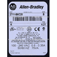 * ALLEN BRADLEY 2711-B6C20 SER B REV K FRN 4.21 PANELVIEW 600 OPERATOR PANEL 