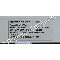 * SIEMENS 6SE7018-0EP50 AC/DC DRIVE SIMOVERT MASTERDRIVES MC SERIES