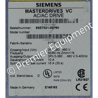 * SIEMENS 6SE7021-0EP60 AC/DC DRIVE SIMOVERT MASTERDRIVES VC SERIES