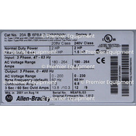 * ALLEN BRADLEY 20AB6P8A0AYNNNNN SER A POWERFLEX 70 AC DRIVE 2 HP