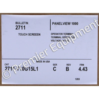 * ALLEN BRADLEY 2711-T10G15L1 SER C FRN 4.43 PANELVIEW 1000 OPERATOR INTERFACE