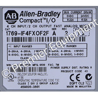 * ALLEN BRADLEY 1769-IF4FXOF2F SER A  COMPACTLOGIX ANALOG COMBINATION MODULE
