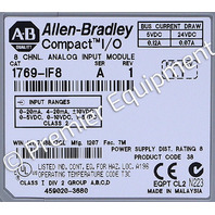 * SURPLUS ALLEN BRADLEY 1769-IF8 SER A ANALOG INPUT MODULE
