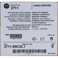* ALLEN BRADLEY 2711-B6C2L1 PANELVIEW 600 OPERATOR PANEL 5.7" DISPLAY