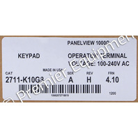 * ALLEN BRADLEY 2711-K10G8 SER A PANELVIEW 1000 10" OPERATOR INTERFACE