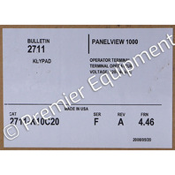 * ALLEN BRADLEY 2711-K10C20 SER F FRN 4.46 10" OPERATOR INTERFACE