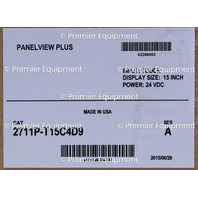 * ALLEN BRADLEY 2711P-T15C4D9 SER A PANELVIEW PLUS 6 1500 W/ 2711P-RDT15C & 2711P-RP9D B
