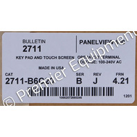 * ALLEN BRADLEY 2711-B6C20 SER B REV J FRN 4.21 PANELVIEW 600 OPERATOR PANEL 