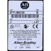 * ALLEN BRADLEY 2711-B6C20 SER B REV J FRN 4.21 PANELVIEW 600 OPERATOR PANEL 
