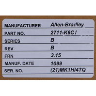 * ALLEN BRADLEY 2711-K6C1 PANELVIEW 600 OPERATOR INTERFACE *READ*