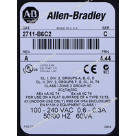 * ALLEN BRADLEY 2711-B6C20 SER C REV A FRN 4.44 PANELVIEW 600 OPERATOR PANEL 