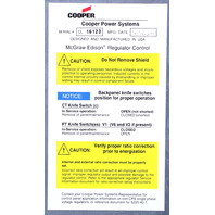 COOPER MCGRAW-EDISON CL-4C REGULATOR CONTROL