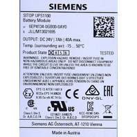 SIEMENS 6EP4134-OGB00-0AY0 SITOP UPS1100 BATTERY MODULE