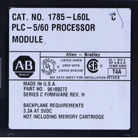 * ALLEN BRADLEY 1785-L60L SERIES C PLC-5/60 PROCESSOR MODULE