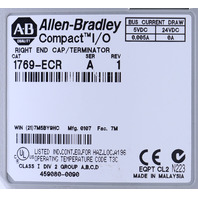 * ALLEN BRADLEY 1769-OV16 SERIES B 16 POINT SINKIN OUTPUT MODULE WITH 1769-ECR RIGHT END CAP TERMINATOR
