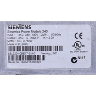 * SIEMENS 6SL3224-0BE17-5UA0 SINAMICS POWER MODULE 240