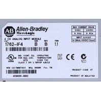 * ALLEN BRADLEY 1762-IF4 SERIES B MICROLOGIX 4-CHANNEL ANALOG INPUT MODULE