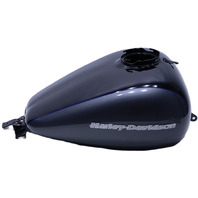 * Harley-Davidson OEM Touring Fuel Gas Tank Black Gray Blue Pinstripe