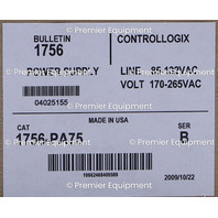 * ALLEN BRADLEY 1756-PA75 SER B CONTROLLOGIX POWER SUPPLY